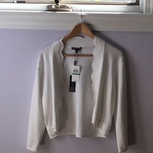 Cable & Gauge white short white sweater